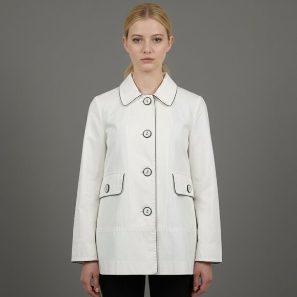 Anne Klein Jackets & Blazers - Anne Klein Waterproof White Cropped A-Line Coat